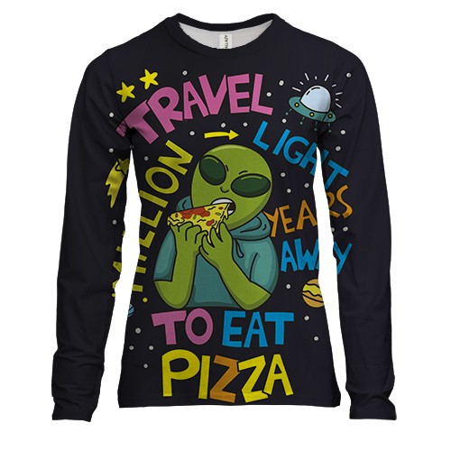 Женский 3D лонгслив с мечтающим пришельцем