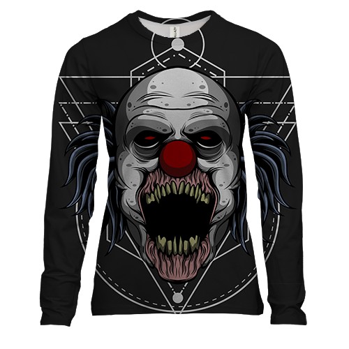 Жіночий 3D лонгслів зі злим клоуном