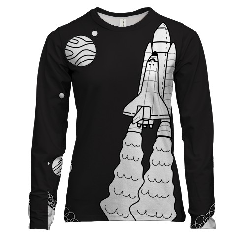 Жіночий 3D лонгслів з  летючою  ракетою