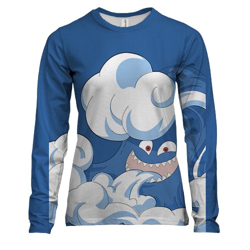 Женский 3D лонгслив со счастливой волной