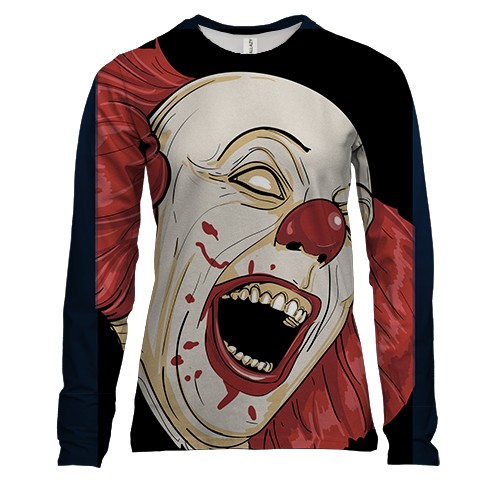 Жіночий 3D лонгслів з клоуном Пеннивайз