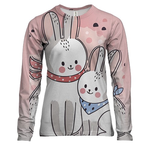 Жіночий 3D лонгслів з зайчиками