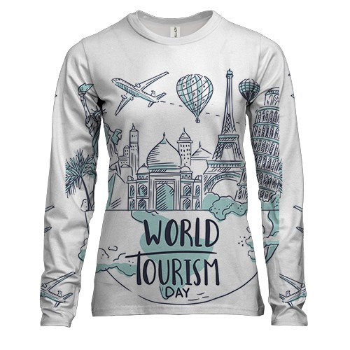 Женский 3D лонгслив World Tourism Day