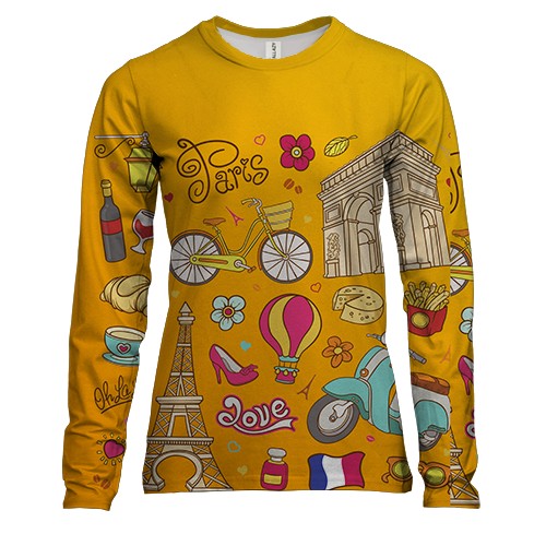 Женский 3D лонгслив с французской символикой