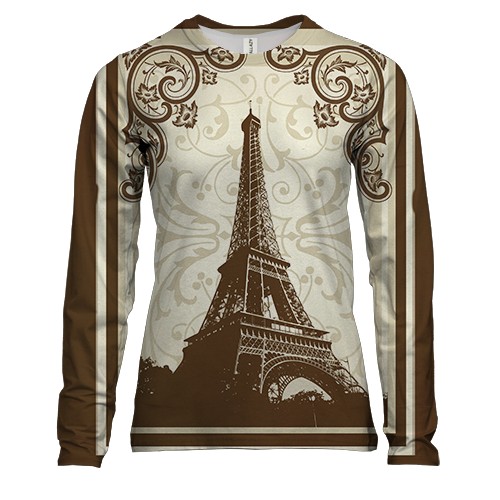 Женский 3D лонгслив с Эйфелевой башней