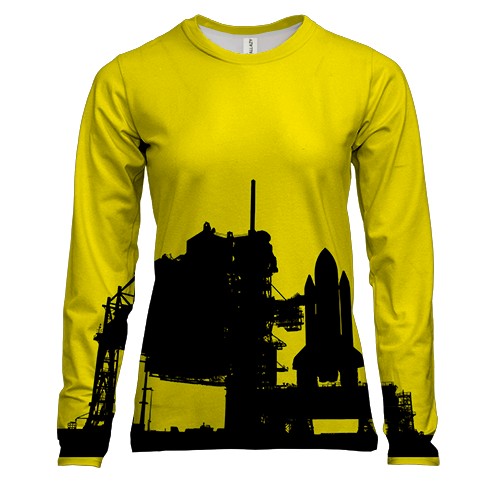 Женский 3D лонгслив с космодромом