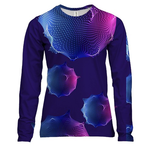 Женский 3D лонгслив с градиентными шариками