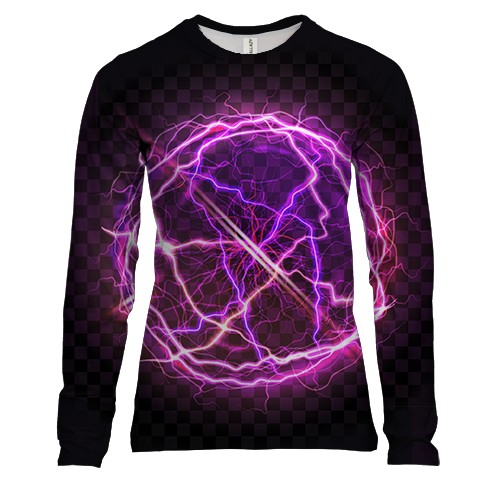 Жіночий 3D лонгслів з круглим електричним зарядом
