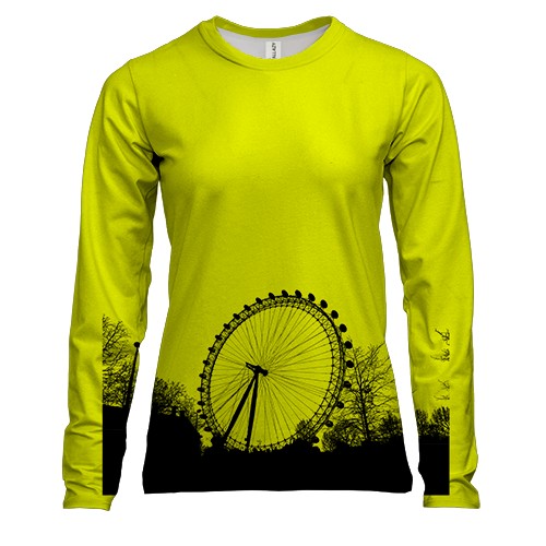 Женский 3D лонгслив с чернобыльским обзорным колесом