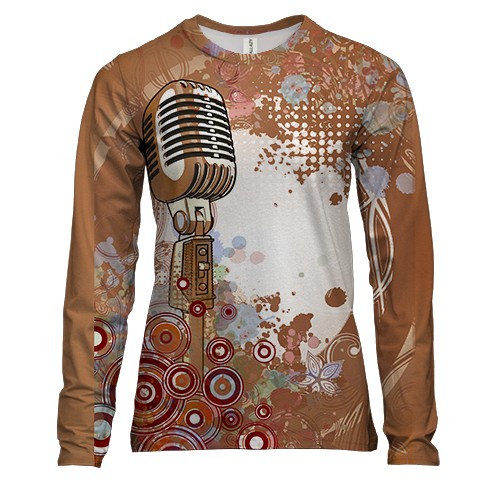 Жіночий 3D лонгслів з візерунковим мікрофоном