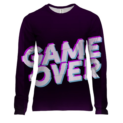 Женский 3D лонгслив Game over