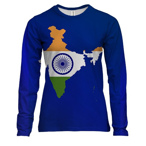 Жіночий 3D лонгслів з контурним прапором Індії