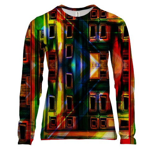 Женский 3D лонгслив с красочными фасадами