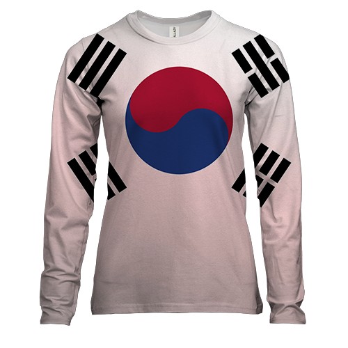 Женский 3D лонгслив с флагом Южной Кореи