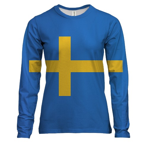Женский 3D лонгслив с флагом Швеции