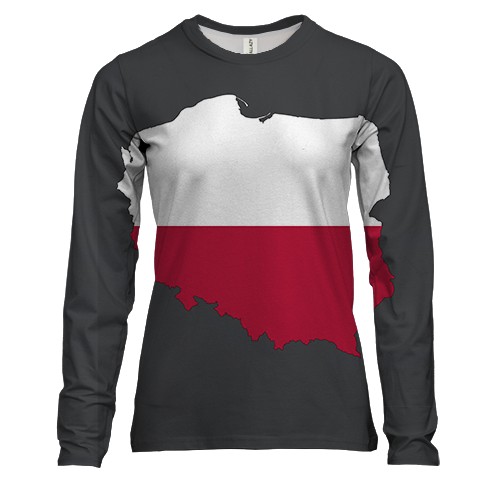 Жіночий 3D лонгслів з прапором Польщі