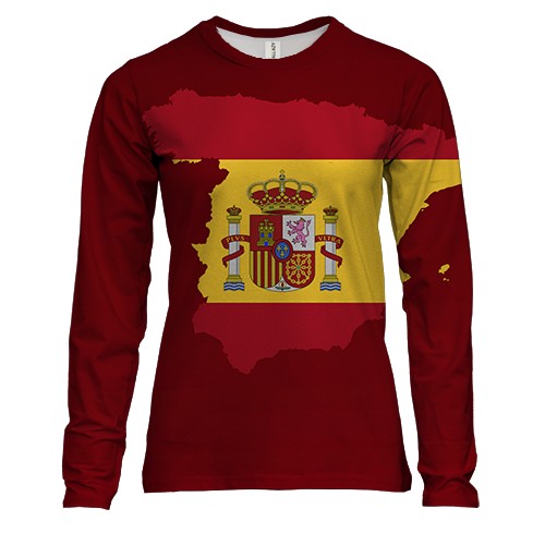 Женский 3D лонгслив с контурным флагом Испании
