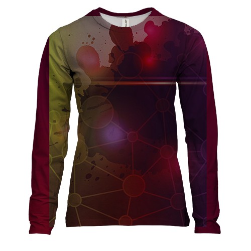 Женский 3D лонгслив с техническими кляксами