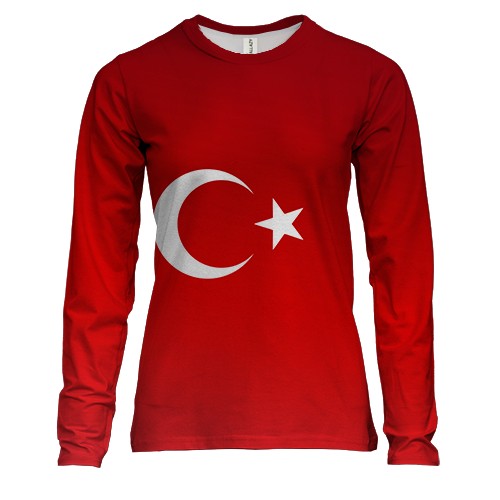 Женский 3D лонгслив с градиентным флагом Турции