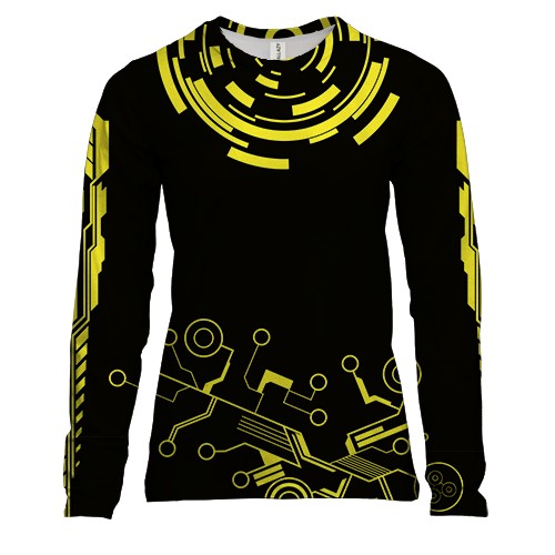 Жіночий 3D лонгслів з технічними візерунками