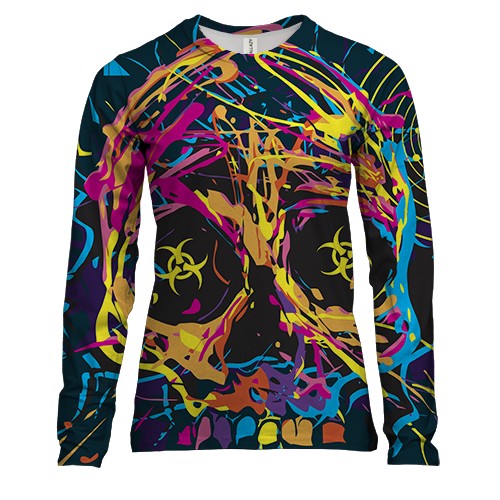 Жіночий 3D лонгслів з фестивальним черепом