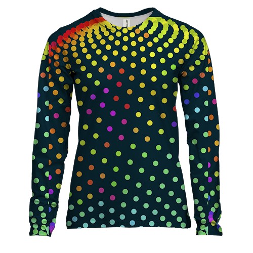 Женский 3D лонгслив с разноцветными шариками