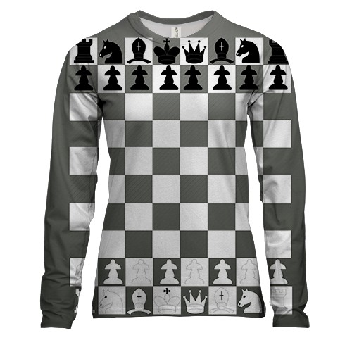 Женский 3D лонгслив с шахматной доской