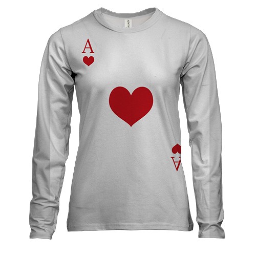 Женский 3D лонгслив с тузом червей