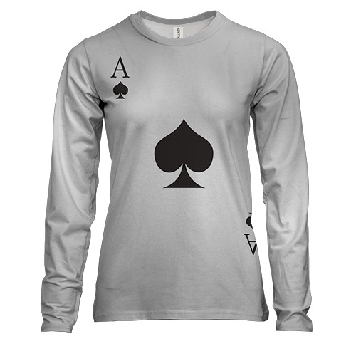Женский 3D лонгслив с тузом пики