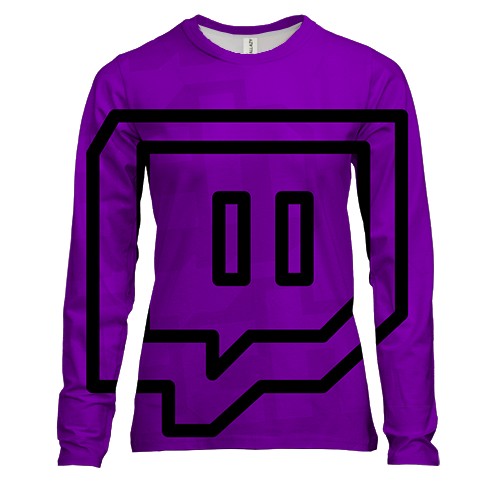 Женский 3D лонгслив с логотипом Twitch