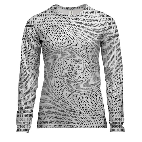 Жіночий 3D лонгслів з кодом і воронкою