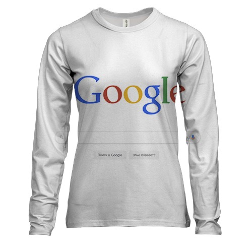 Женский 3D лонгслив со страницей поиска Google