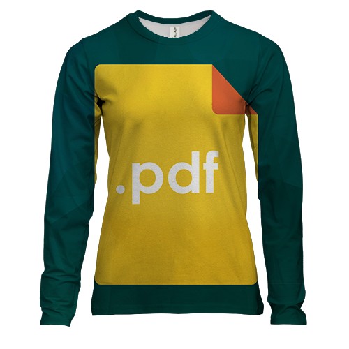 Женский 3D лонгслив с надписью PDF
