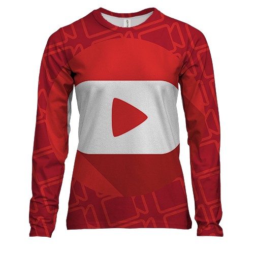 Жіночий 3D лонгслів із позначкою відеоплеєра