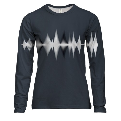 Женский 3D лонгслив с волной звука