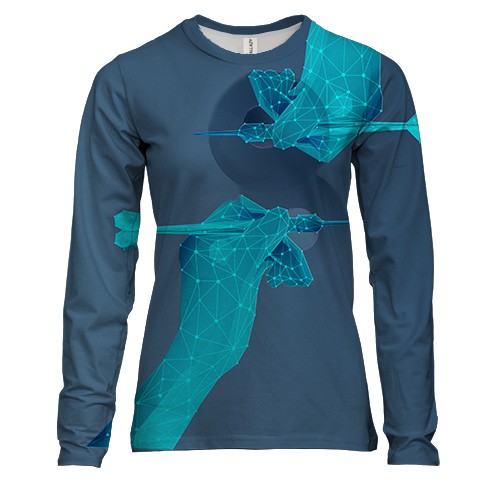 Жіночий 3D лонгслів з руками і дротиками