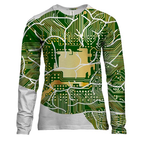 Женский 3D лонгслив с платой и мозгом