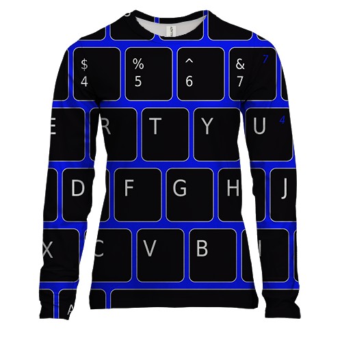 Жіночий 3D лонгслів з клавіатурою