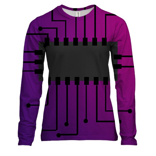 Жіночий 3D лонгслів з градієнтної платою