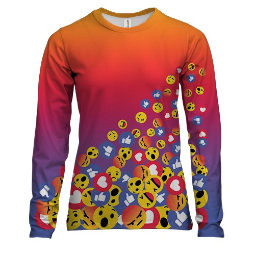 Жіночий 3D лонгслів з градієнтними емодзі