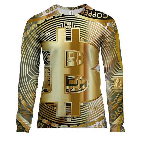 Женский 3D лонгслив с золотым Bitcoin