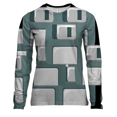 Жіночий 3D лонгслів з дискетами