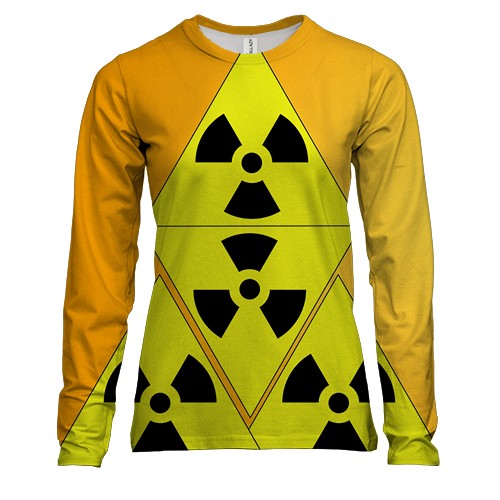 Женский 3D лонгслив со знаками радиации