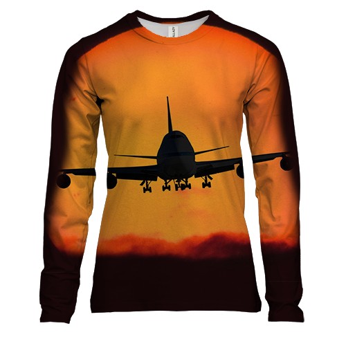 Жіночий 3D лонгслів з сідаючим літаком