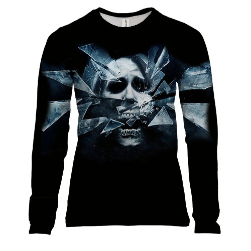 Жіночий 3D лонгслів з особою і склом