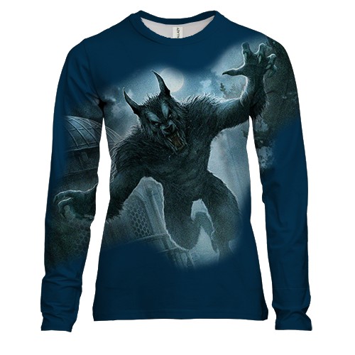 Женский 3D лонгслив с волкодавом