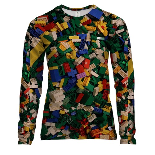 Жіночий 3D лонгслів з конструктором лего