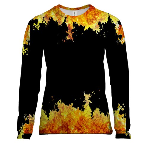 Жіночий 3D лонгслів з вогнем