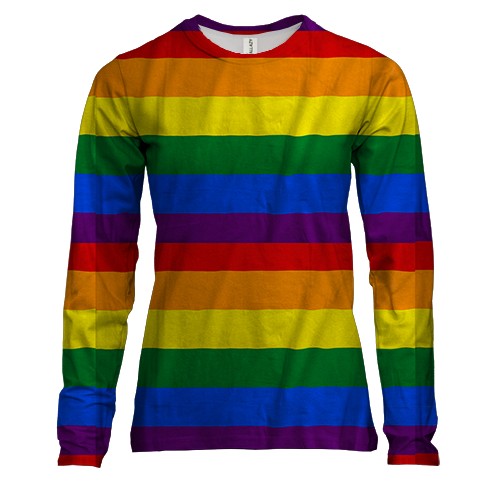Женский 3D лонгслив с радугой
