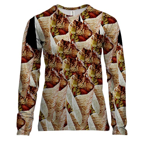 Женский 3D лонгслив с шаурмой в лаваше